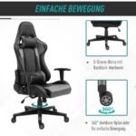 Ergonominė žaidimų ir biuro kėdė su 160° atlošimu ir atramomis