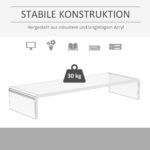 Ergonomiškas akrilinis monitoriaus stovas su erdve klaviatūrai