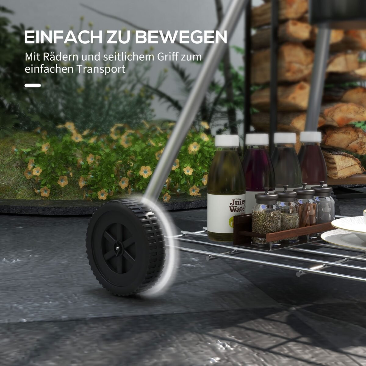 Anglinis grilis su Ø54 cm kepimo grotelėmis ir temperatūros valdymu