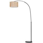 Reguliuojamo aukščio pastatomas šviestuvas su kanapių virvės gaubtu