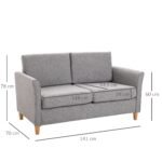 Lininė dvivietė sofa su nuimamais užvalkalais