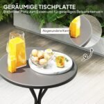 Apvalus plieninis lauko valgomojo stalas, atsparus oro sąlygoms, Ø60 cm