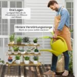 Eglės medienos trijų pakopų lauko augalų stovas