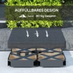 Smėliu pildomi, oro sąlygoms atsparūs skėčio stovo pagrindo svoriai