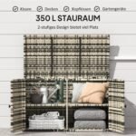 PE ratano sodo daiktadėžė, dviejų lygių, su pakėlimo mechanizmais, 350L
