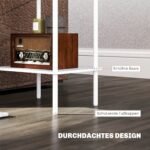 Dviaukštis šoninis staliukas su metaliniu rėmu