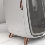 Nešiojamas mini šaldytuvas kosmetikai su apšviestu veidrodžiu