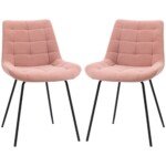 2 vnt. retro dizaino valgomojo kėdės su aksominiais apmušalais