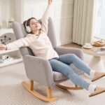 Retro dizaino supamasis krėslas su kordinio audinio apmušalais