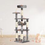 Kačių draskyklė-medis su hamaku, 132 cm aukščio