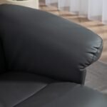 145° atlošiamas ir 360° sukamas dirbtinės odos relaksacinis krėslas su pufu-daiktadėže