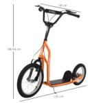 Paspirtukas vaikams nuo 5 metų su reguliuojamo aukščio vairu ir pripučiamais 16/12 colių ratais