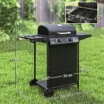 Mobilioji dujinė kepsninė su 3 degikliais ir šonine virykle