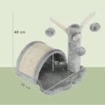 Kompaktiška kačių draskyklė su urvu ir žaidimo kamuoliukais