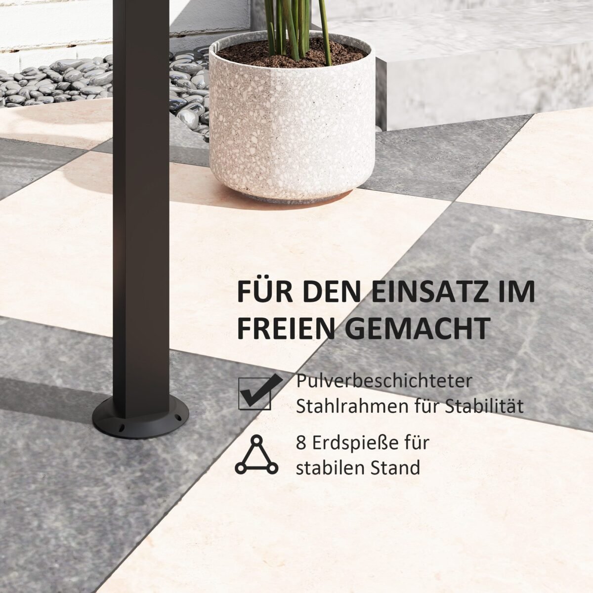 Grilio pavėsinė su šoninėmis lentynomis ir ventiliuojamu stogu