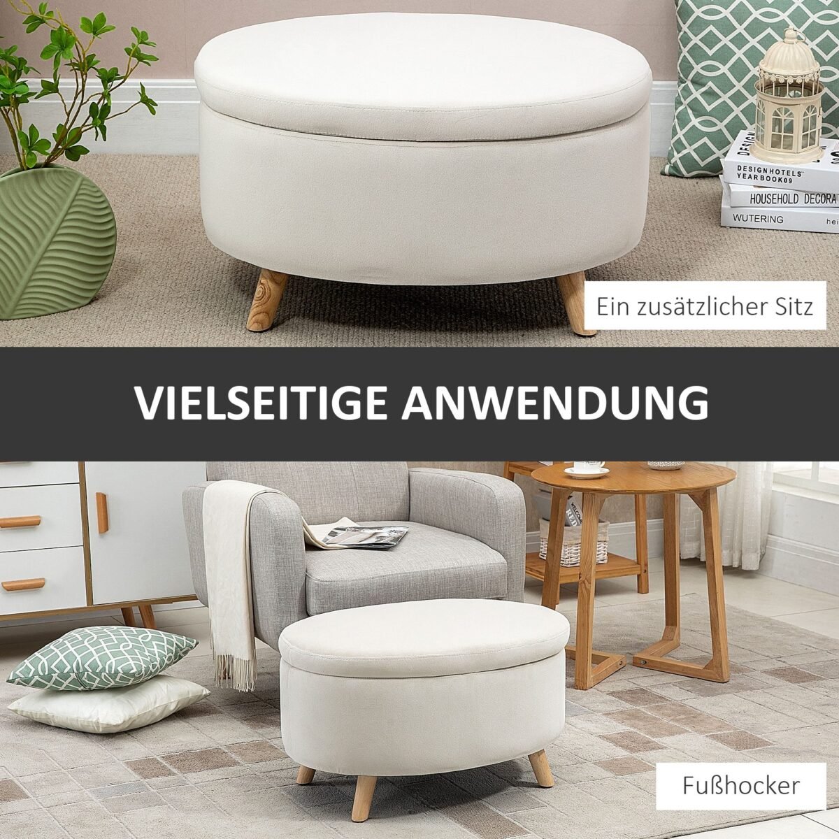 Aksomo imitacijos ovalus sėdimasis suoliukas su daiktadėže