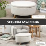 Aksomo imitacijos ovalus sėdimasis suoliukas su daiktadėže