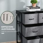Komoda su metaliniu rėmu 8 tekstiliniais stalčiais (2 dideli, 6 maži) ir apsauga nuo apvirtimo