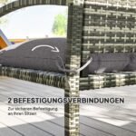 Lauko suoliuko pagalvėlė, atspari vandeniui ir UV spinduliams, 105x46 cm, 12,5 cm storio, su tvirtinimo dirželiais