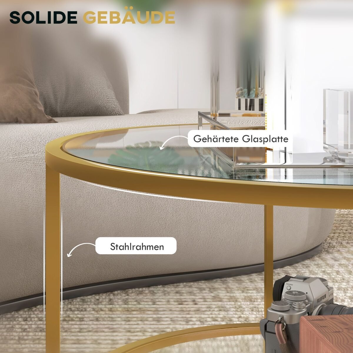 Modernaus dizaino pagalbinis staliukas su dviem lentynomis