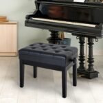 Reguliuojamo aukščio pianino suoliukas su paslėpta daiktadėže