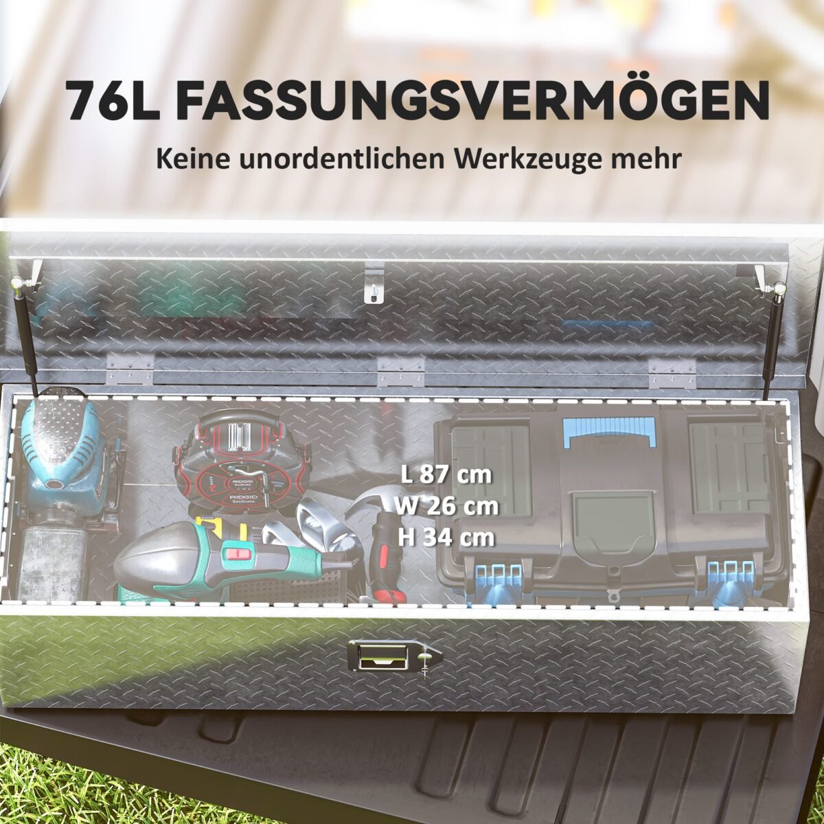 Aliuminė oro sąlygoms atspari transportavimo dėžė su užraktu