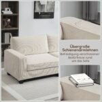 Trivietė sofa su kordiniu apmušalu ir spyruokliniu sėdynės pagrindu