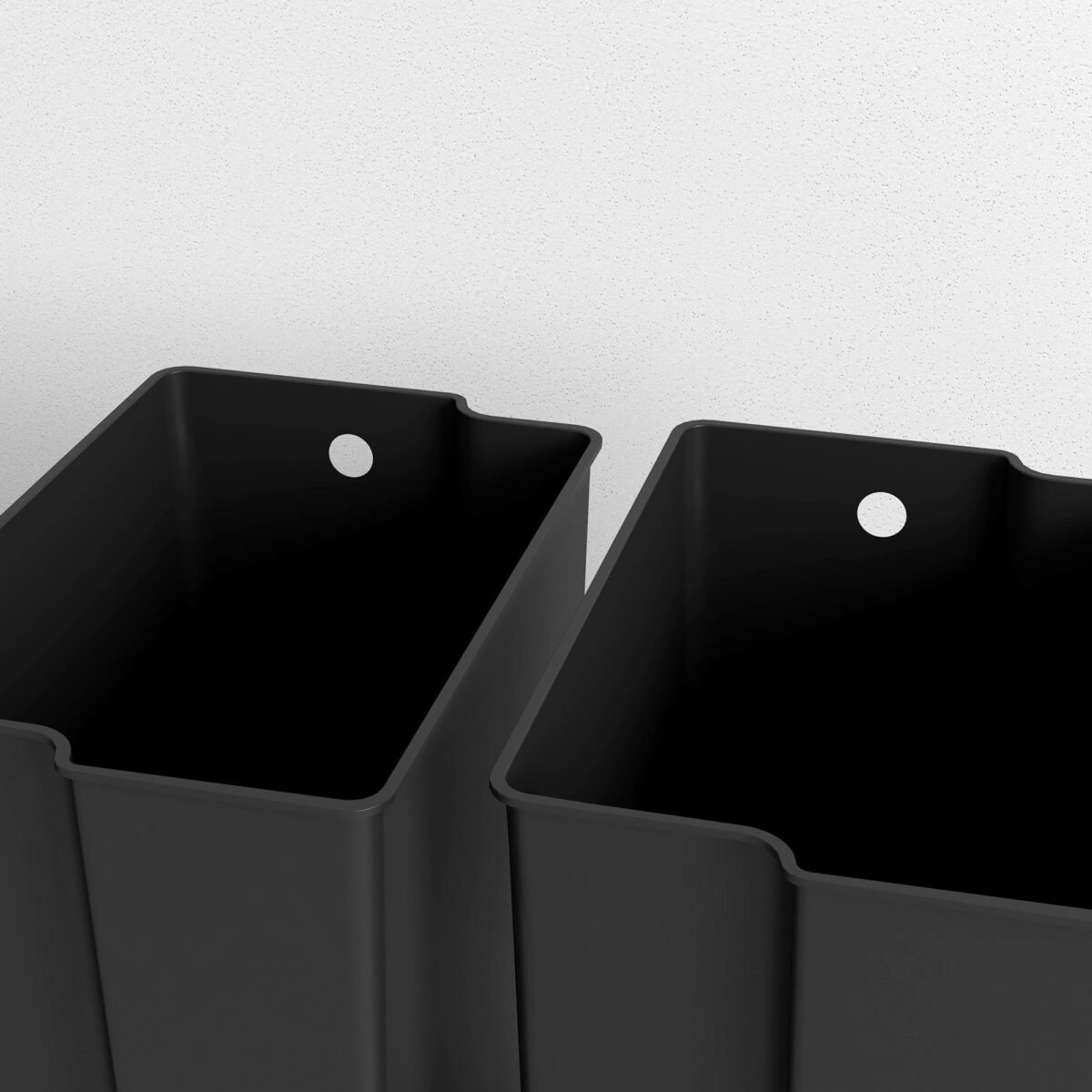 Pirštų atspaudams atspari paminama šiukšliadėžė su dviem 25 l skyriais