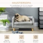 Šunų ir kačių sofa-lova su beržo medienos kojelėmis mažiems gyvūnams iki 8 kg