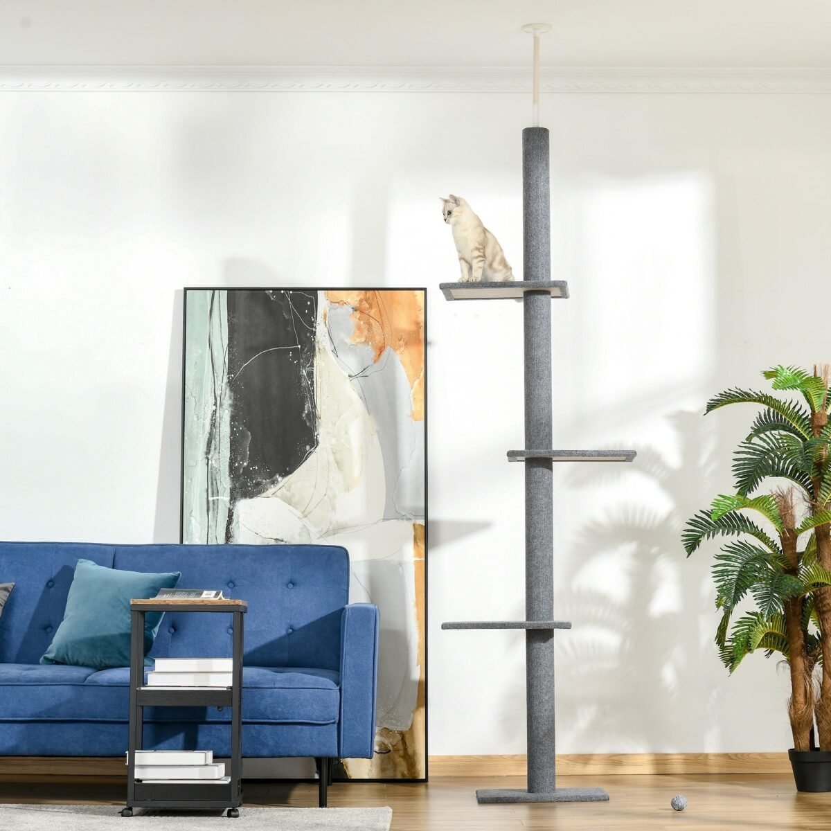 Kačių draskyklė-medis reguliuojamo aukščio iki lubų