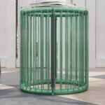 3 dalių lauko baldų komplektas iš dirbtinio ratano su stikliniu stalviršiu ir minkštomis pagalvėlėmis