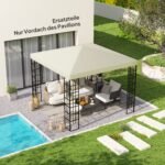 Paviljono atsarginis stogas 3 x 3 m su vandens nutekėjimo angomis ir UPF30+ apsauga