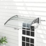 Išlenktas polikarbonatinis stogelis įėjimams ir langams