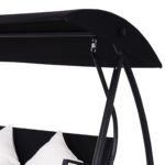 3 vietų poliratano sodo sūpuoklės su stogeliu ir iki 360 kg apkrovos