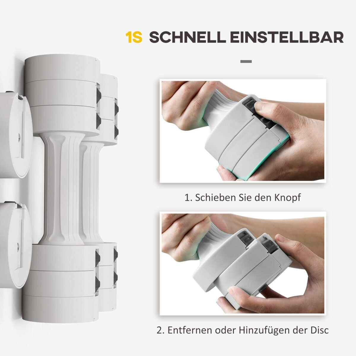 Hantelių rinkinys su reguliuojamu svoriu 2 x 2,5 kg