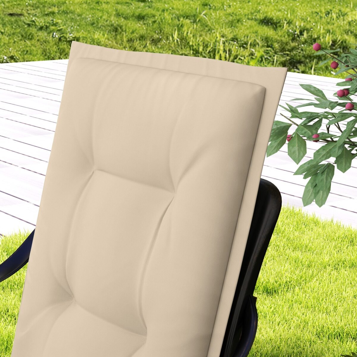 4 dalių lauko ir vidaus kėdės pagalvėlių komplektas su atlošais ir tvirtinimo juostelėmis 108 x 50 x 5 cm