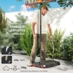 Vaikų krepšinio stovas su reguliuojamu aukščiu ir ratukais