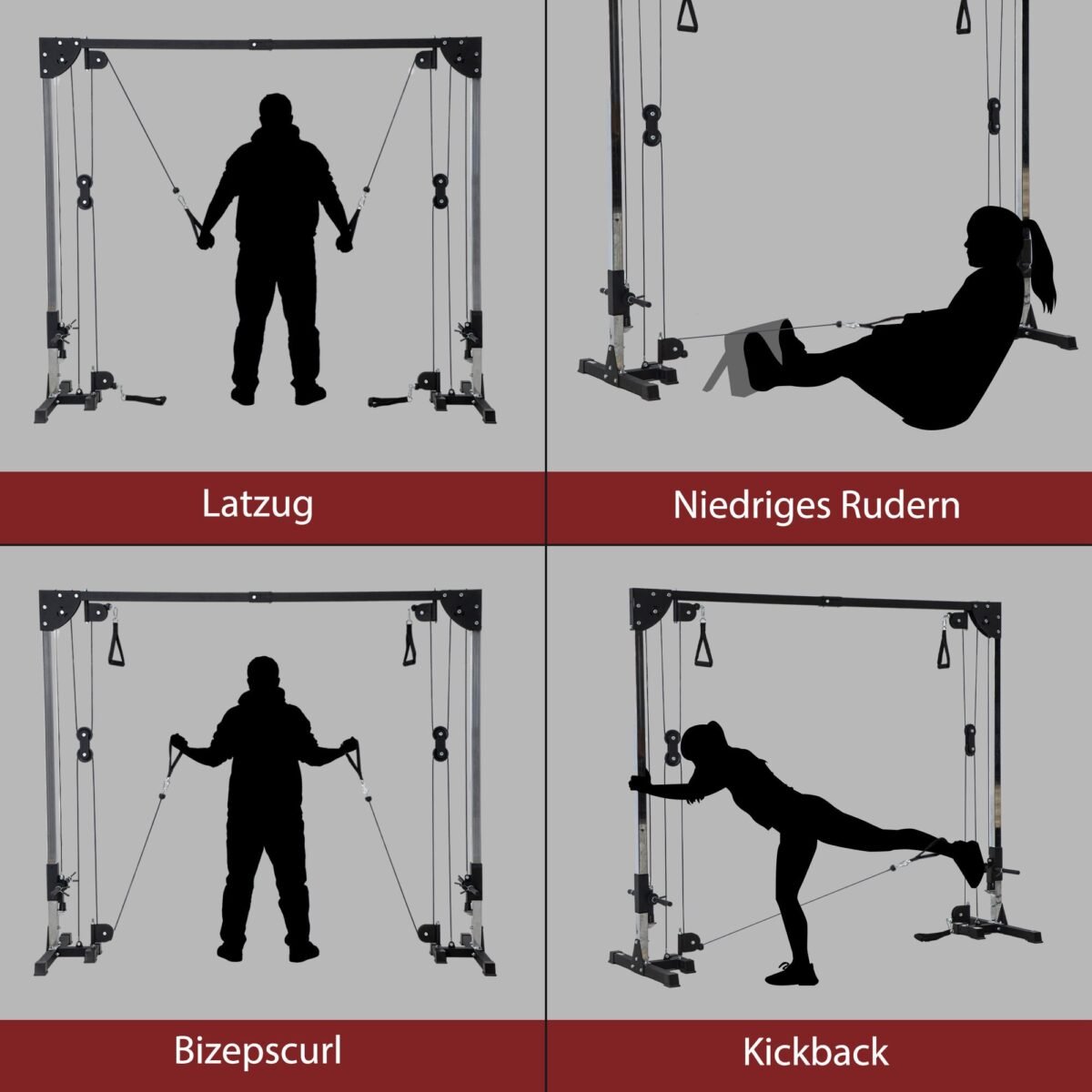 Kryžminė fitneso stotis su trosų trauka 1-2 asmenims