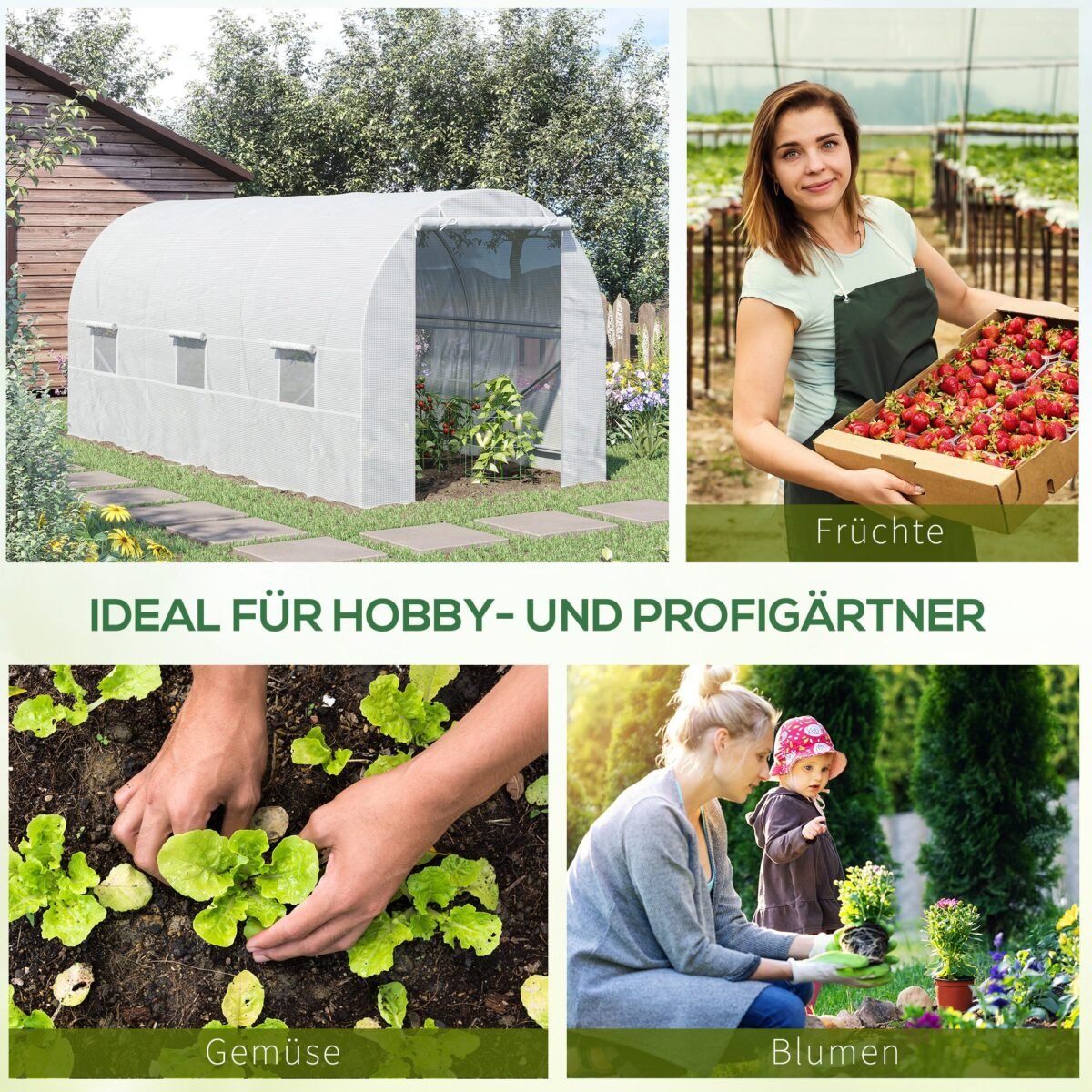 Praeinamas šiltnamis su metaliniu rėmu 4,45 x 2 x 2 m