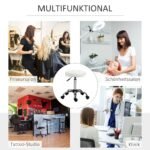 Salono kėdė su ratukais, reguliuojamo aukščio ir apmušta dirbtine oda