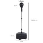 Reguliuojamo 136-154 cm aukščio pastatomas bokso kamuolys su bokso pirštinėmis