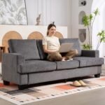 Minkšta 3-vietė sofa su plieniniu rėmu