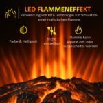 Elektrinis židinys su tikroviškomis liepsnomis ir dviem kaitinimo lygiais