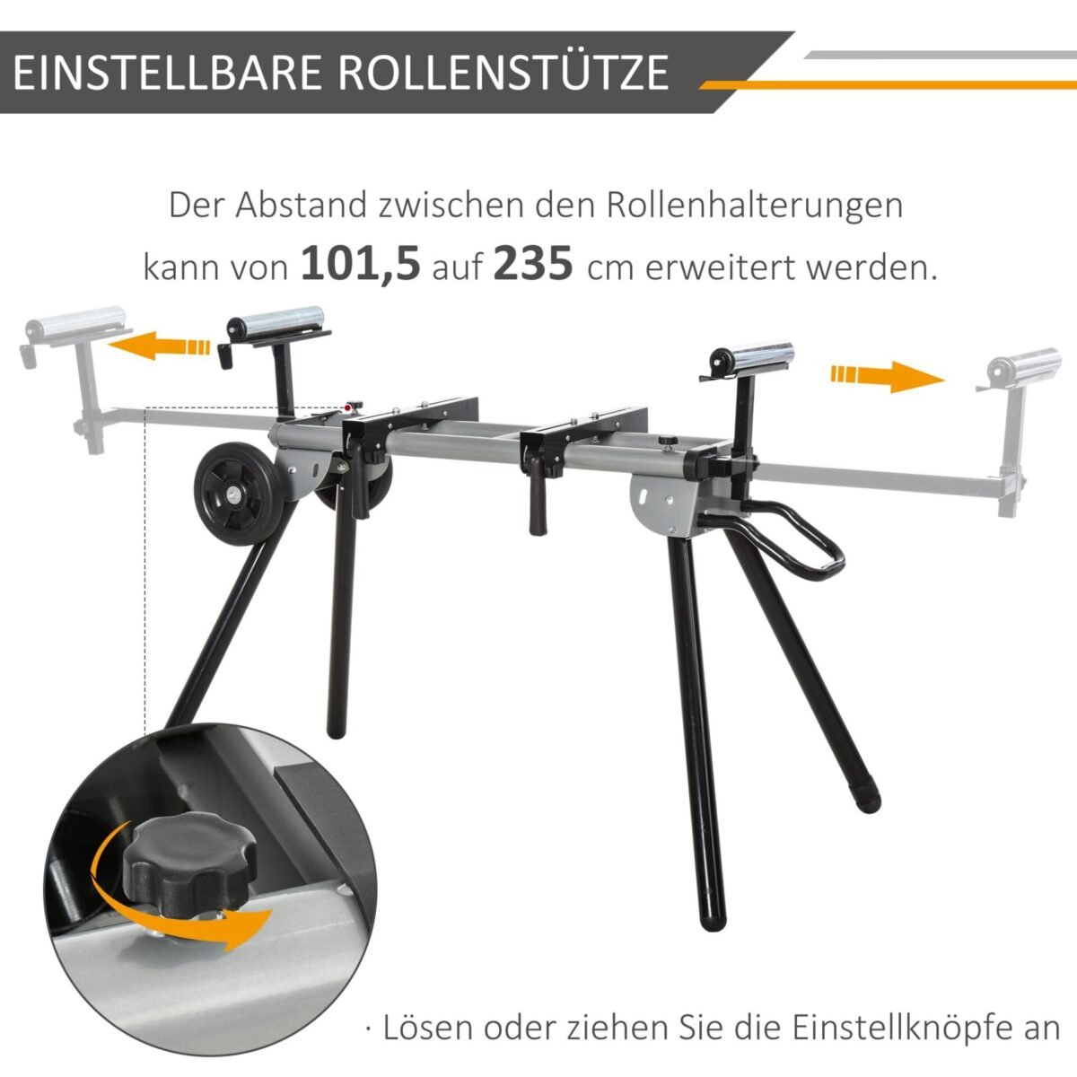 Sulankstomas pjovimo staklių stovas su ratukais ir reguliuojamomis atramomis