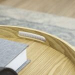 Apvalus pufas su daiktadėže ir nuimamu dangčiu-padėklu