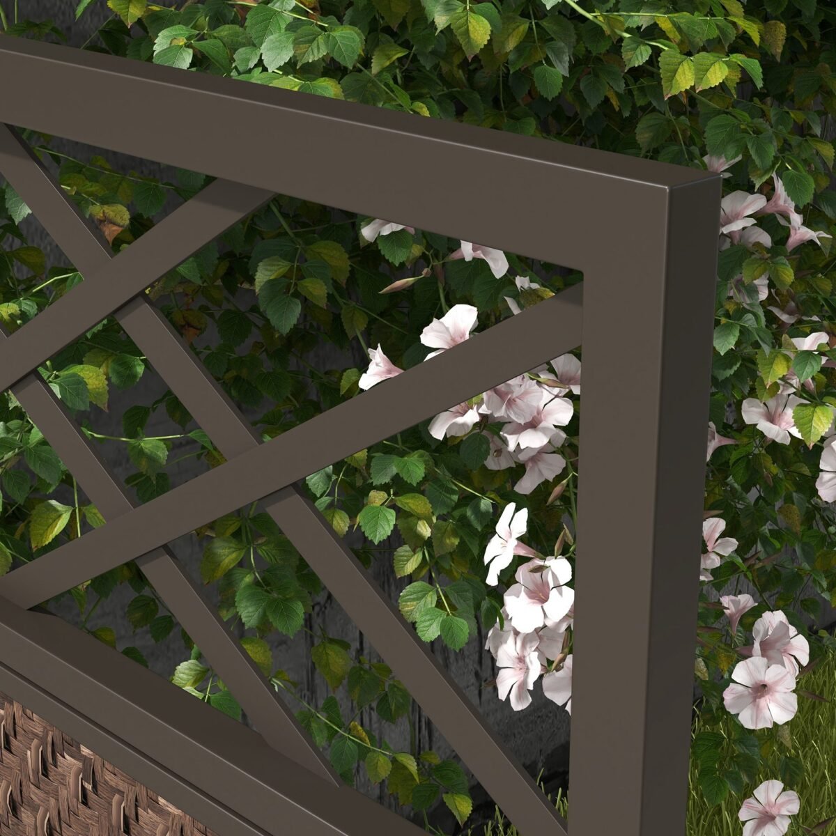 3 dalių lauko privatumo sienelė iš PE rotango