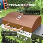 Dujinis grilis su 4 pagrindiniais degikliais, šoniniu degikliu ir pašildymo plokšte