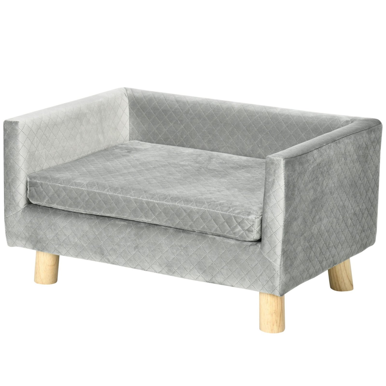Sofa mažiems šunims iki 8 kg su medinėmis kojelėmis Sofa mažiems šunims iki 8 kg su medinėmis kojelėmis
