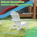 Vaikiškas "Adirondack" stalas iš HDPE su ergonomišku atlošu (Balta)