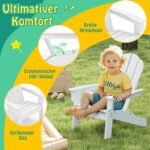 Vaikiškas "Adirondack" stalas iš HDPE su ergonomišku atlošu (Balta)